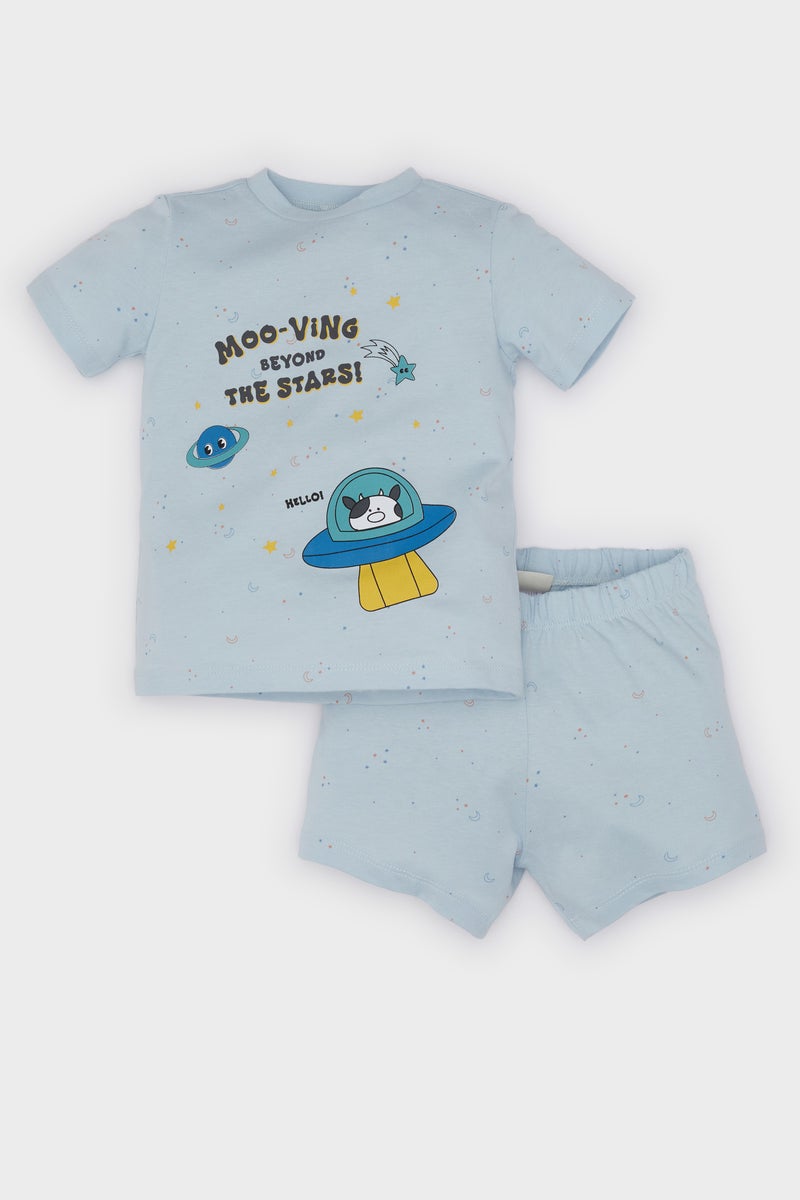 DeFacto Baby Boy 2 piece Regular Fit Knitted Pyjamas  - Image 1