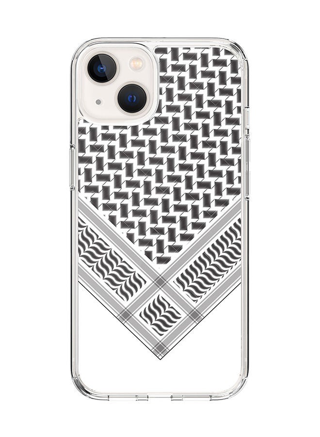 Stylizedd Classic Clear Case for Apple iPhone 14 Hybrid Soft Case Flexible Edges Anti Drop TPU PC Gel Thin Transparent Cover [ Designed for Apple iPhone 14 ] - Victory Shemag(Black) Full Print - Image 1