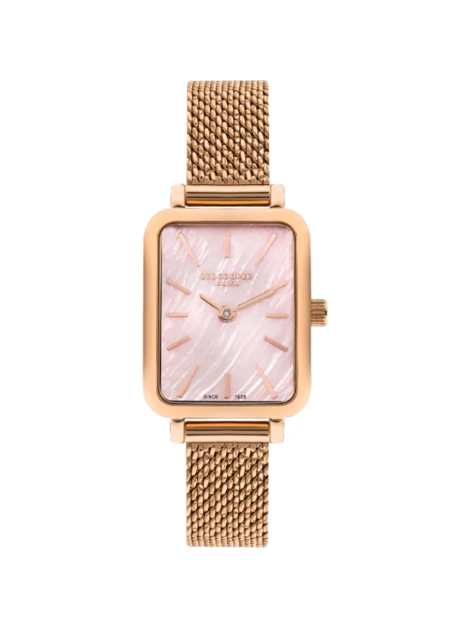 لي كوبر Lee Cooper LC07815.410 Women's Analog Display Watch & Mesh Strap Rose Gold