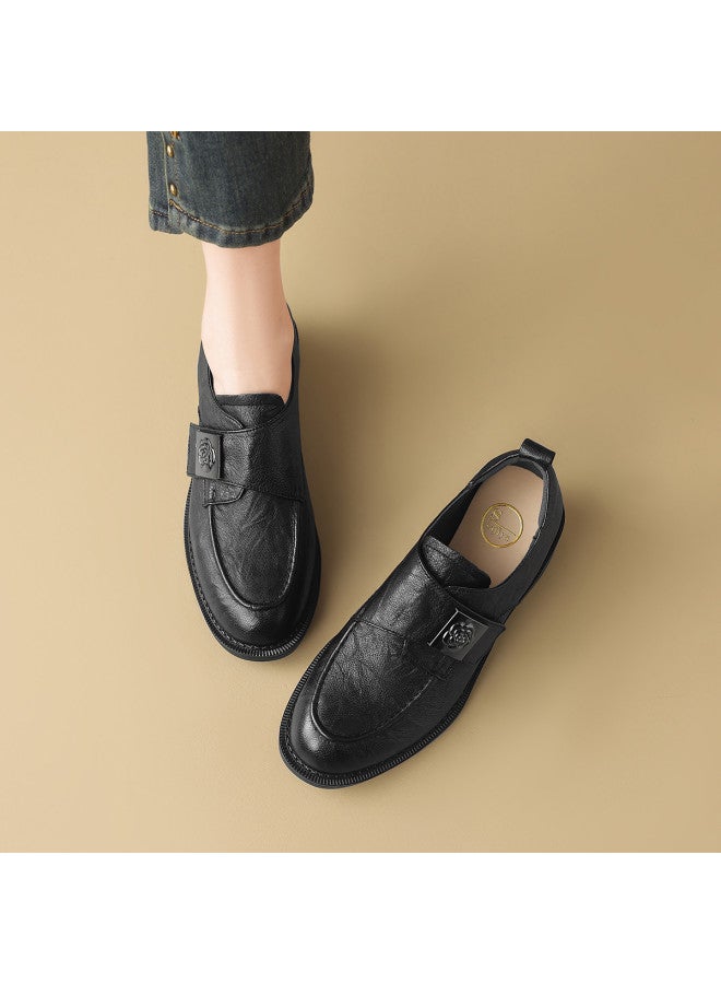 SAFIYA Sheepskin Saturday British-style Women's Leather Shoes, 2025 New Deep-cut Women's Flats, Thick-soled Loafers - Image 3