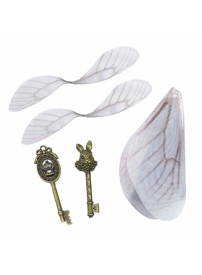 Waybas 46 PCS Antique Bronze Vintage Skeleton Keys Charms Potter Flying Keys Enchanted Key With 50 Pairs Dragonfly Wings and 105 Yards Fishing Line For Jewelry Making Necklace Crafts, Plastic Metal Bronze - Image 3
