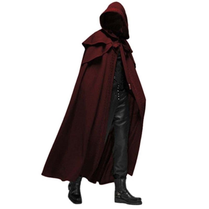 Gothic Medieval Long Cape Cloak for Men and Women – Party Cosplay Costume in 4 Colors, Sizes S-XXXL
