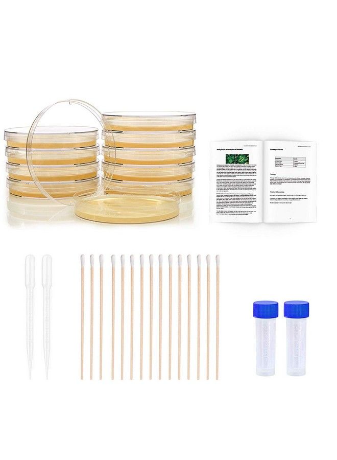 Bacteria Science Kit Petri Dishes With Agar And Swabs ; Top Science Fair Project Bacteria Growing Kit ; Prepoured Lbagar Plates And Cotton Swabs ; Stem For Kids Aged 6 7 8 9 10 Girls Boys Gifts