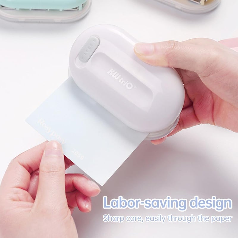 White Mini 3 Hole Paper Punch Handheld 5.5mm Aperture 5 Sheet Capacity - Image 5
