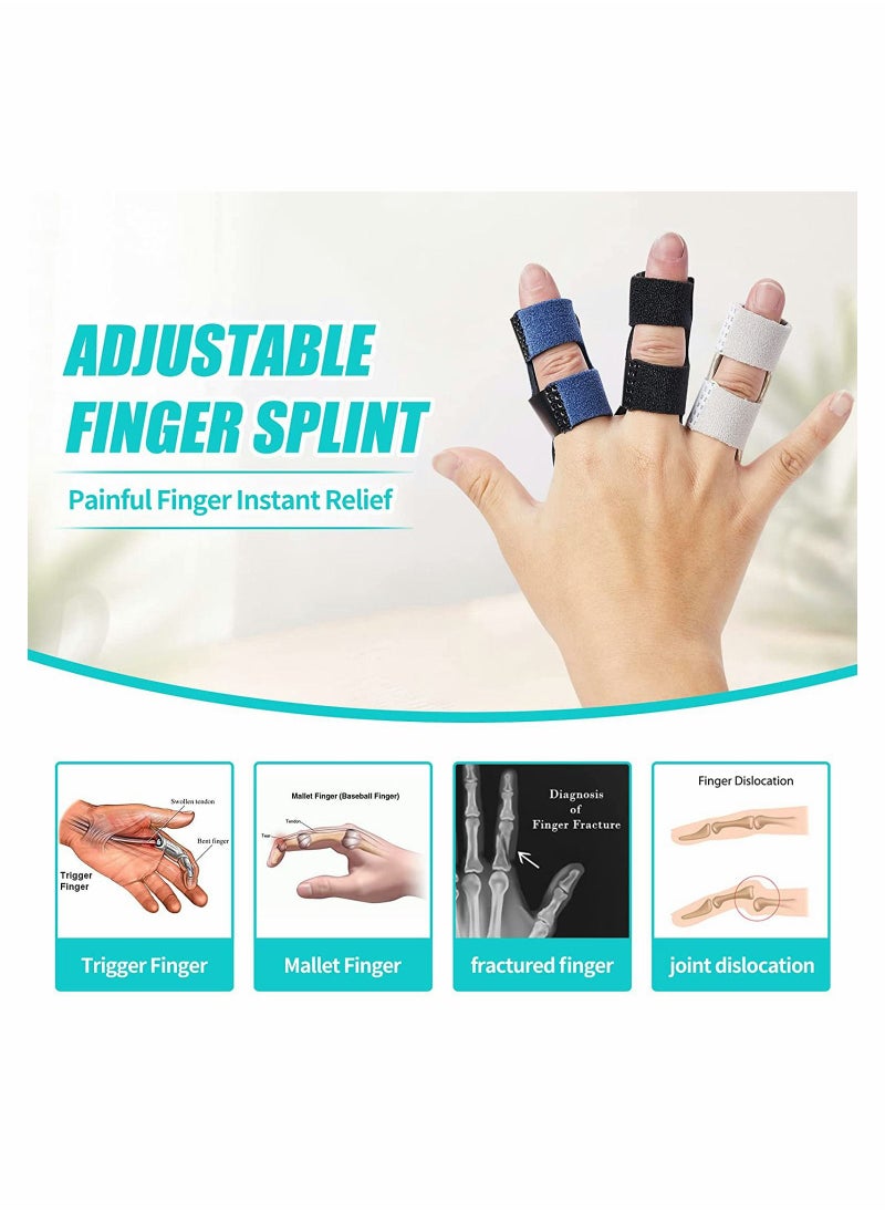 Excefore - Trigger Finger Splints 3Pcs Trigger Finger Brace Finger Straightener Finger Support, Finger Splint for All Fingers - Image 1