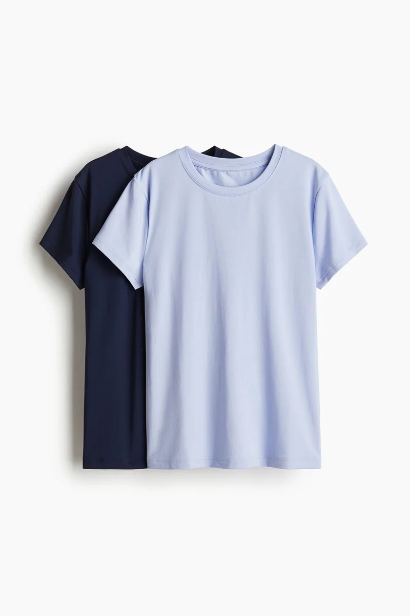 اتش اند ام بلوزة رياضية من نسيج دراي موف - عبوة من 2