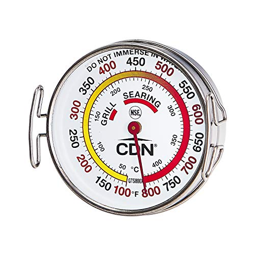 CDN Grill Surface Thermometer | NSF Certified | ProAccurate® | Temperature Zones, High Heat, Color-Coded Scale - Laboratory Glass Lens - Perfect for Grill, BBQ – GTS800X - Image 1