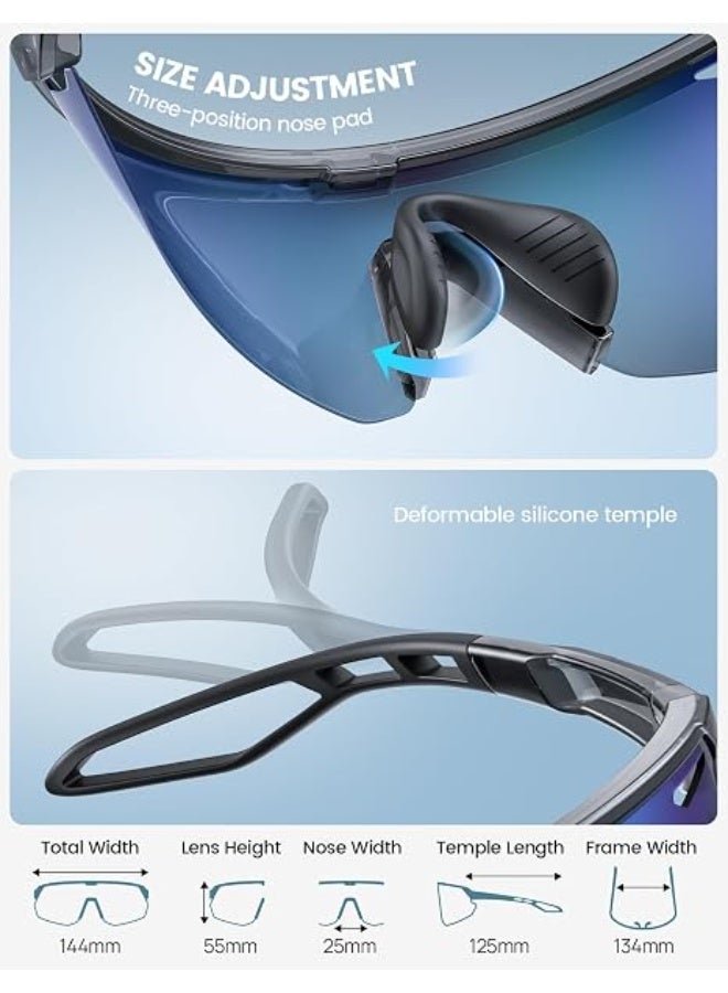 Lamicall Polarized Sports Sunglasses for Men Women, UV400 Protection, Ultralight 24g - Image 3