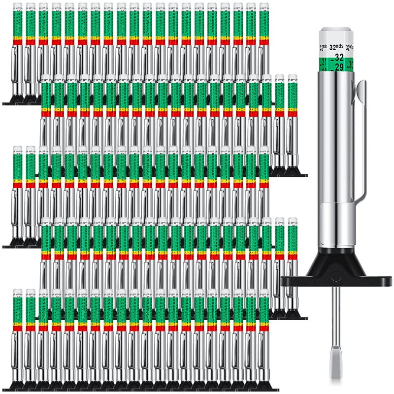 BBTO 100 Pieces Tyre Tread Depth Gauge Color Coded Tire Depth Gauge Tool Tire Tread Accurate Measurement Tools Green - Image 2