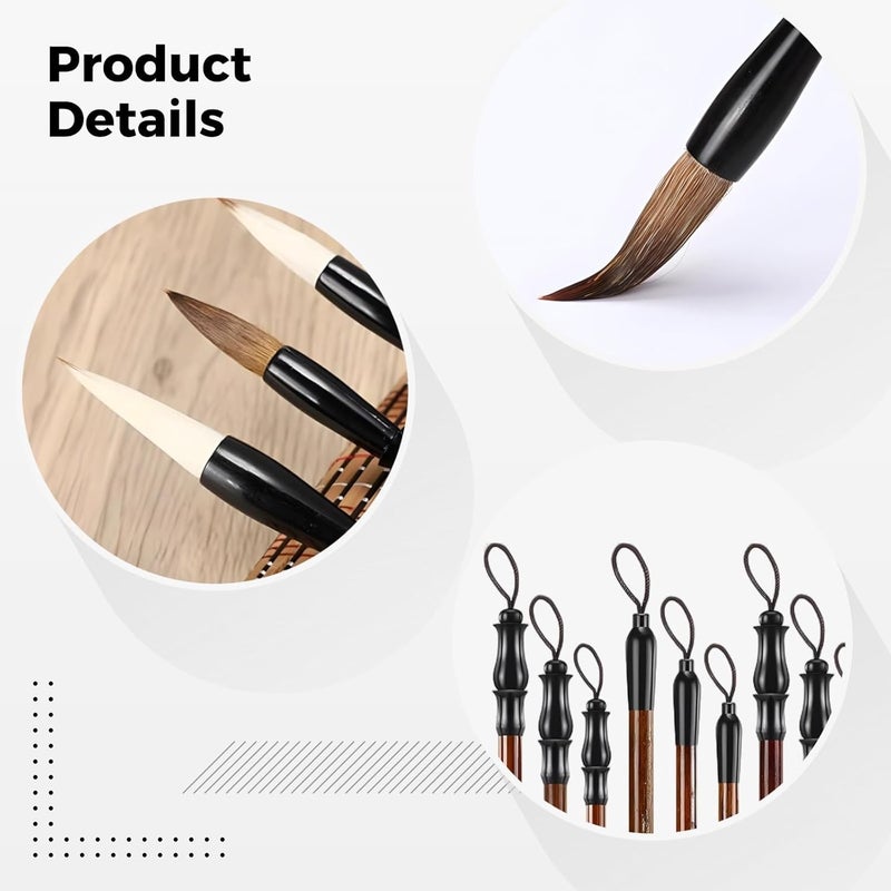 Wide Brush Selection: Set of 24 Brushes with Various Bristle Types; Features Soft Goat Hair and Mixed Tips; Accommodates Different Stroke Techniques - Image 3