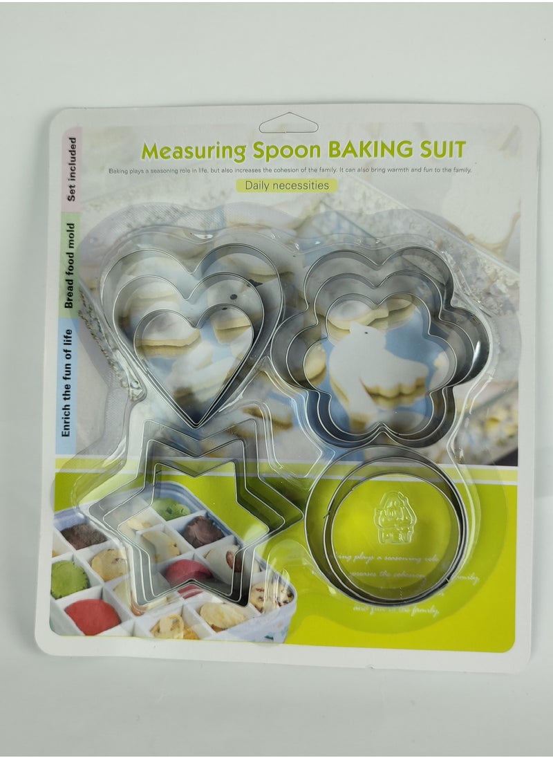 Generic Stainless steel dough shapes, 4 different shapes - 12 pieces in different sizes  - Image 2