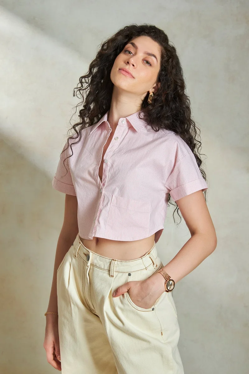 Virgio Cotton Cropped Daywear Boxy Shirts for Women
