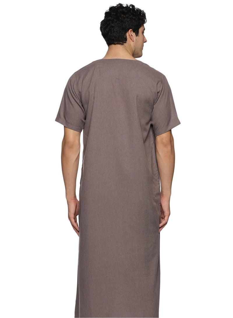 U.S. ELK Men's Round Neck Short Sleeves Jalabiya for Men - Men's Short Sleeve Robe/Thobe - Mix Color 2 - Image 5