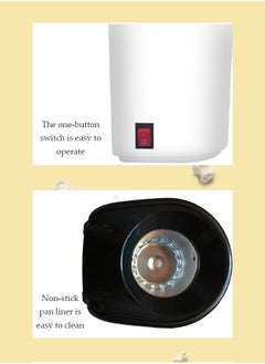 DUNISO Hot air popcorn machine,home mini popcorn machine，children's DIY electric popcorn machine, non stick inner pot, no need for oil and water, suitable for families, cafes, restaurants, and gatherings, black  - Image 4