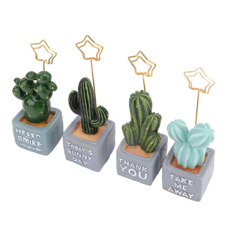 4 Pcs Desk Picture Holder Cartoon Pot Shape Resin Desktop Photo Clip Message Memo Clip Holder Home Office Decoration - Image 4
