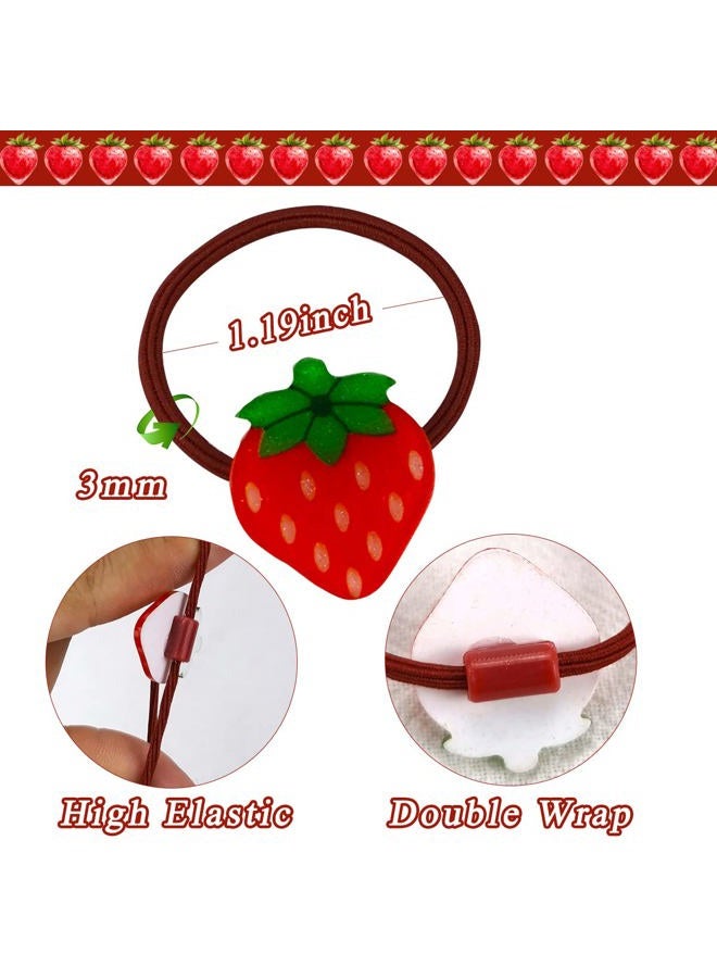 Totelux Hair Ties Elastics Cartoon Fruit Soft Rubber Bands Hair Band Hair Accessories for Girls Small Ponytail Holder Hair Ropes Cute Hair Ties No Damage for Toddler Infant Teens 10pcs - Image 2