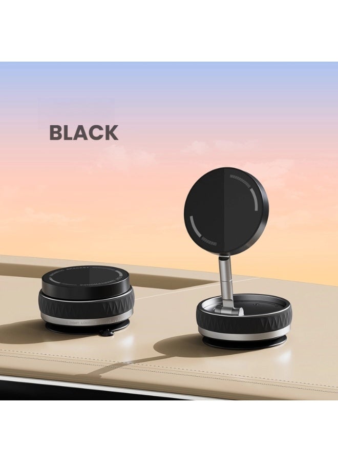 Black Magnetic Car Phone Holder with Vacuum Suction, Car Phone Mount with Magnet, Car Phone Stand Suction with Magnetic Magnet, Flexible Adjustable Phone Mount for All Smartphones MagSafe - Image 1