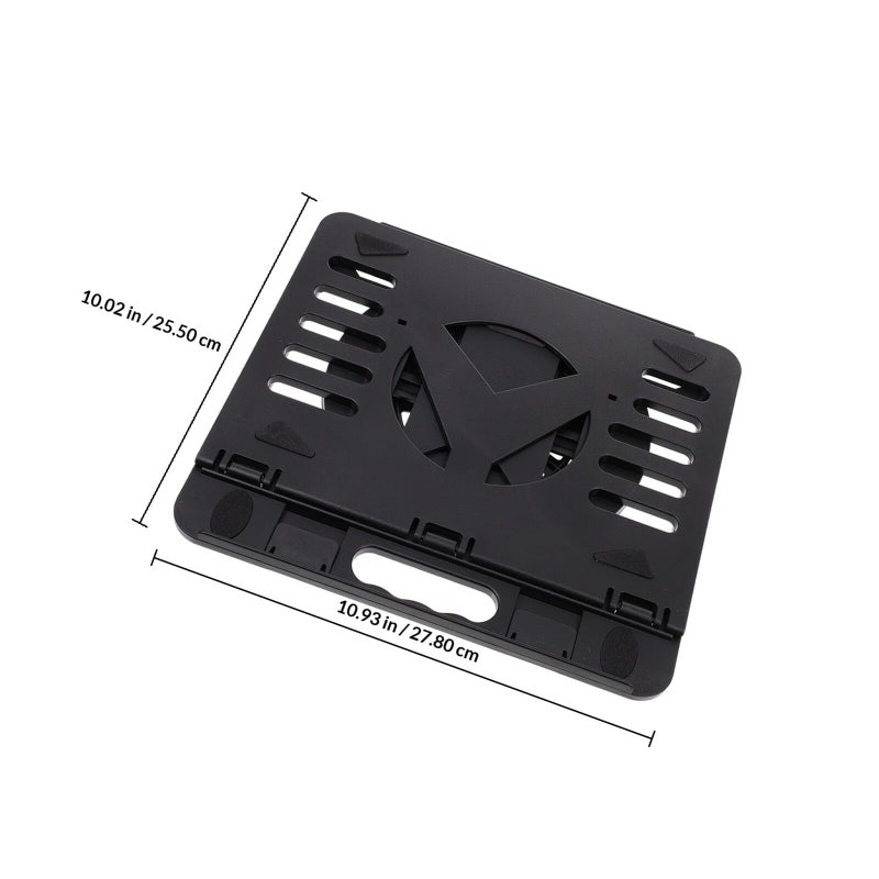 Portable Folding Adjustable Laptop Stand with Cooling Vent Height Riser for Desk Office and Travel Black - Image 3
