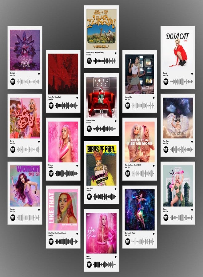 INDOART NET INDOARTNET - Doja Cat Poster | Doja Cat Songs Mini Poster Kit (Set of 16) | Doja Cat's Paint The Town Red, Woman, Kiss Me More Songs Photocards (8 x 6 cm) Posters for Phone Accessories, Bedroom, Office, room decoration - Image 1