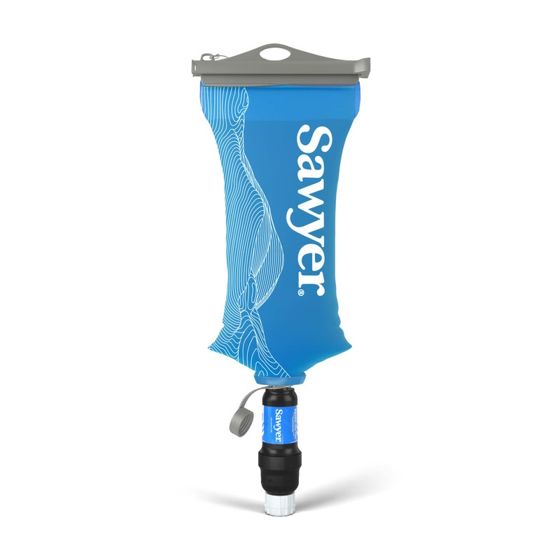 Sawyer Squeeze Water Filtration System, Cnoc Premium 2 Liter Bladder, Blue - Image 1