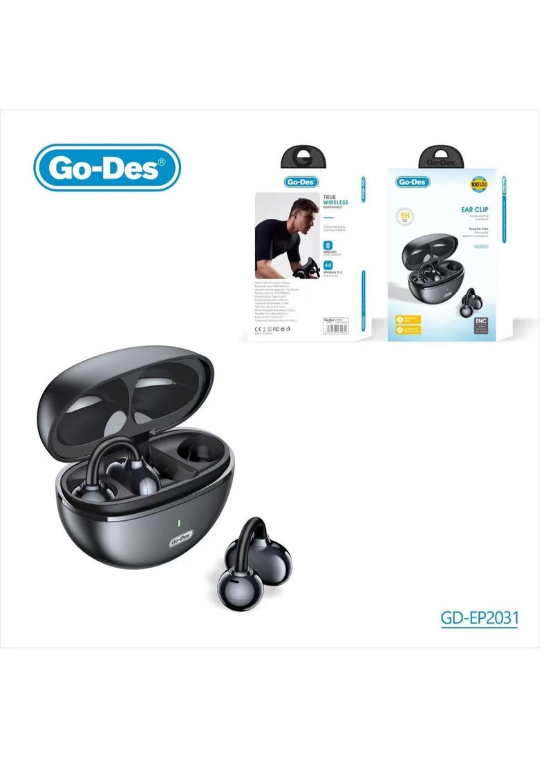 GO-DES Wireless Ear Clip Bluetooth 5.3 Headphones ENC Noise Cancelling OWS Air-Conduction Earphones Type-C Fast Charging Earbuds With Charging Case  - Image 1