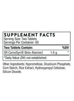 Thorne Beta Alanine-SR Sustained-release Dietary Supplement 120 Tablets  - Image 2