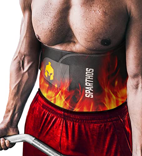 Sparthos Waist Trimmer Belt - Neoprene Waste Trainer Trainers Band for Workout, Sweat and Lose Stomach Fat - Sweet Burning Sauna Slimming Effect - Belly Tummy Weight Loss - for Men and Women (L) - Image 1