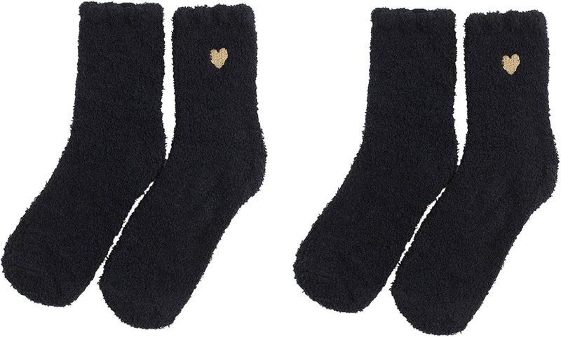 klarako 2 Pairs Women's Winter Warm Fuzzy Socks Slipper Sock Women's Soft Fuzzy Non Slip Sleeping Socks Fuzzy Socks - Image 1