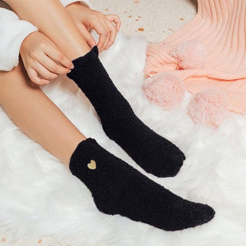 klarako 2 Pairs Women's Winter Warm Fuzzy Socks Slipper Sock Women's Soft Fuzzy Non Slip Sleeping Socks Fuzzy Socks - Image 2