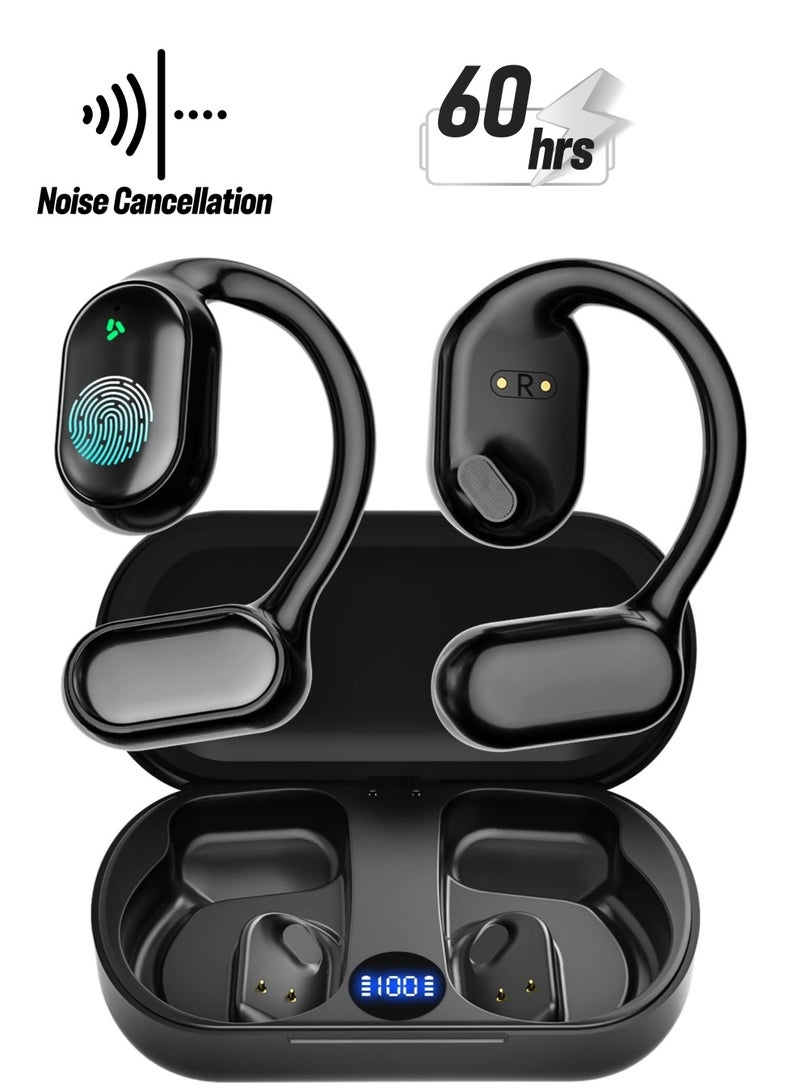 Excefore Wireless Earbuds Bluetooth Earphones, with Wireless Charging Case, Bone-conduction Over-Ear Headphones with Earhooks, Built in Noise Cancellation Mic, IP5 Waterproof for Sports Running - Image 1