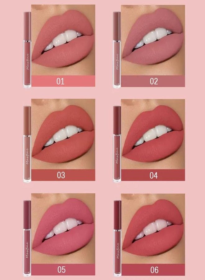 6Pcs Matte Liquid Stick Sets, Natural, Moisturizing, Plump Lip Gloss Set, Red Lip Gloss Women Long Lasting Waterproof Beauty Finishing(Set B) - Image 5