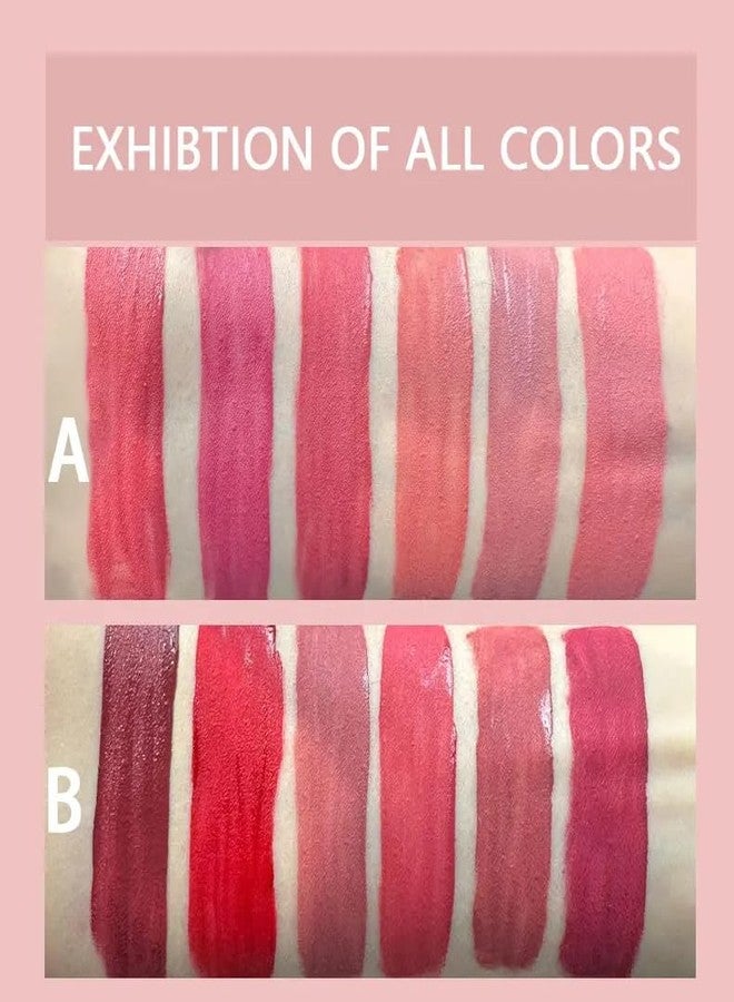 6Pcs Matte Liquid Stick Sets, Natural, Moisturizing, Plump Lip Gloss Set, Red Lip Gloss Women Long Lasting Waterproof Beauty Finishing(Set B) - Image 4