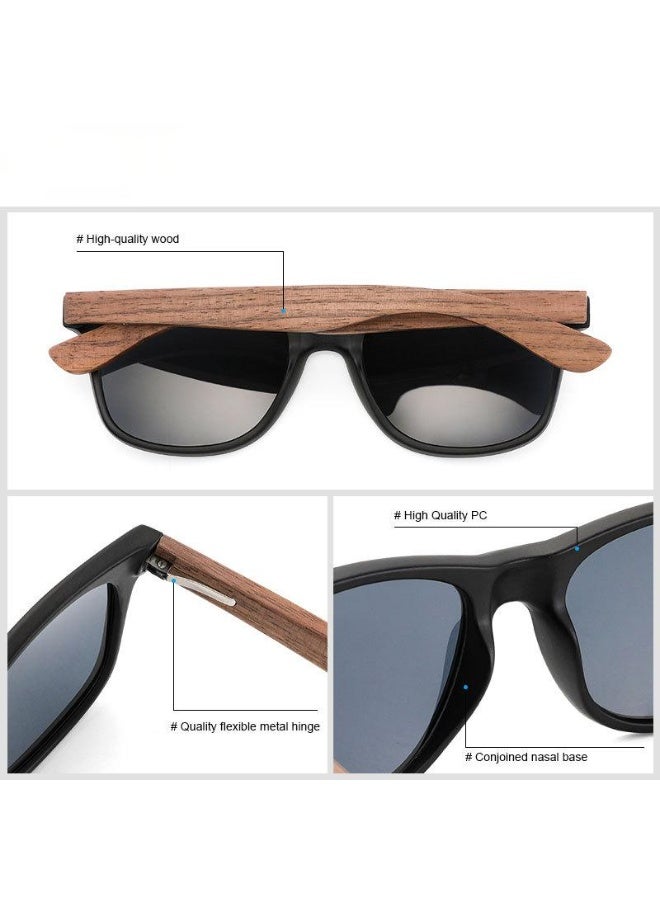 Veil Sunglasses for Men Women Polarized with Handmade Natural Wood Frames UV400 Protection - Image 3