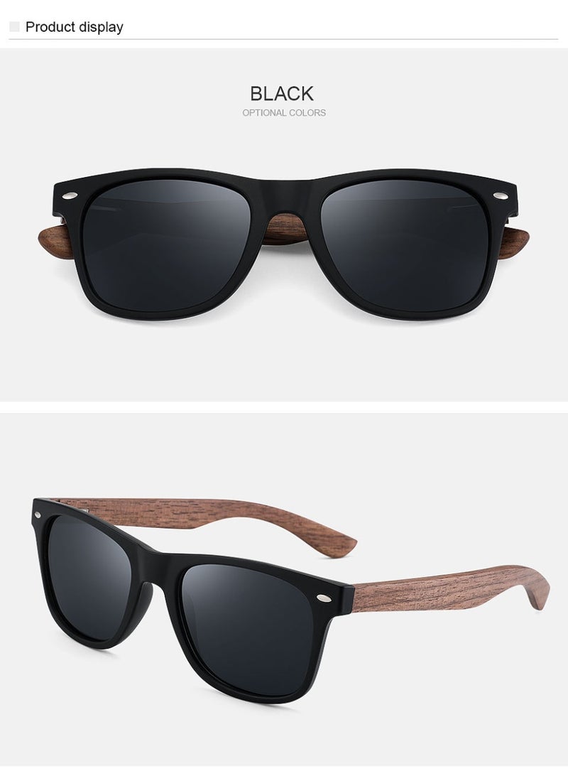 Veil Sunglasses for Men Women Polarized with Handmade Natural Wood Frames UV400 Protection - Image 4