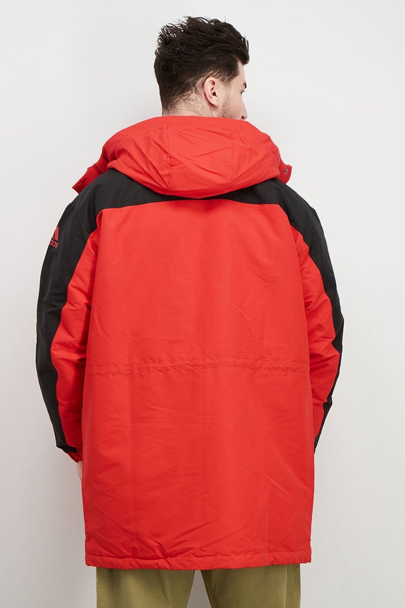 Adidas Men Sportswear Fit Textured Puffer Jacket, Red - Image 2