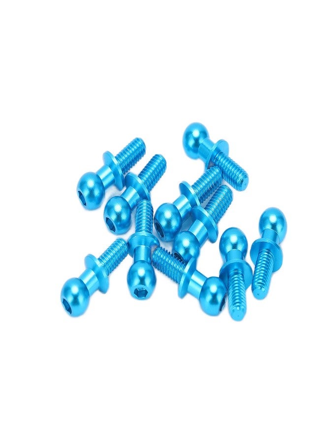 Dilwe ديلوي 10 قطع وصلة كروية من سبائك الألمنيوم قضيب رابط برغي كروي ممتص للصدمات متوافق مع سيارة RC TT01 TT02 (أزرق) - Image 3