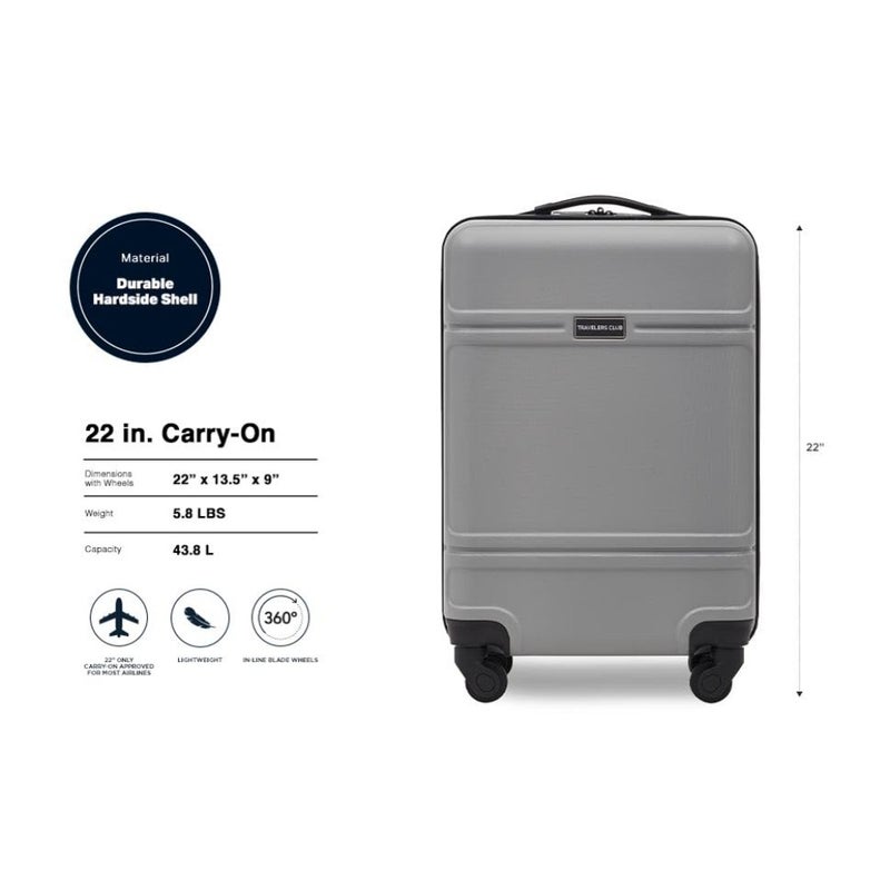 Skyline 20 Carry-on Spinner Luggage for air travel, polycarbonate shell in matte navy blue with scratch-resistant surface and 360 dual-wheel mobility - Image 2