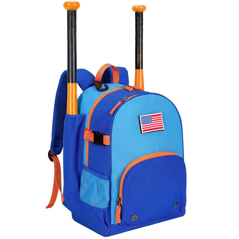 Choco Mocha TBall Bag for Girls Toddler Baseball Bag, Kids Baseball & Softball Backpack with Bat Holder, Cheetah-Purple - Image 1