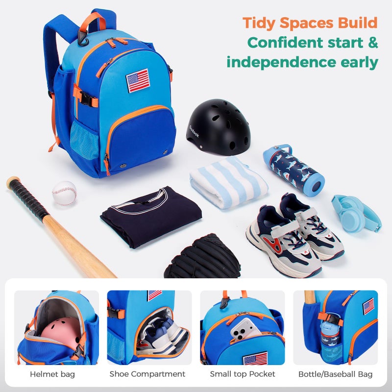 Choco Mocha TBall Bag for Girls Toddler Baseball Bag, Kids Baseball & Softball Backpack with Bat Holder, Cheetah-Purple - Image 4