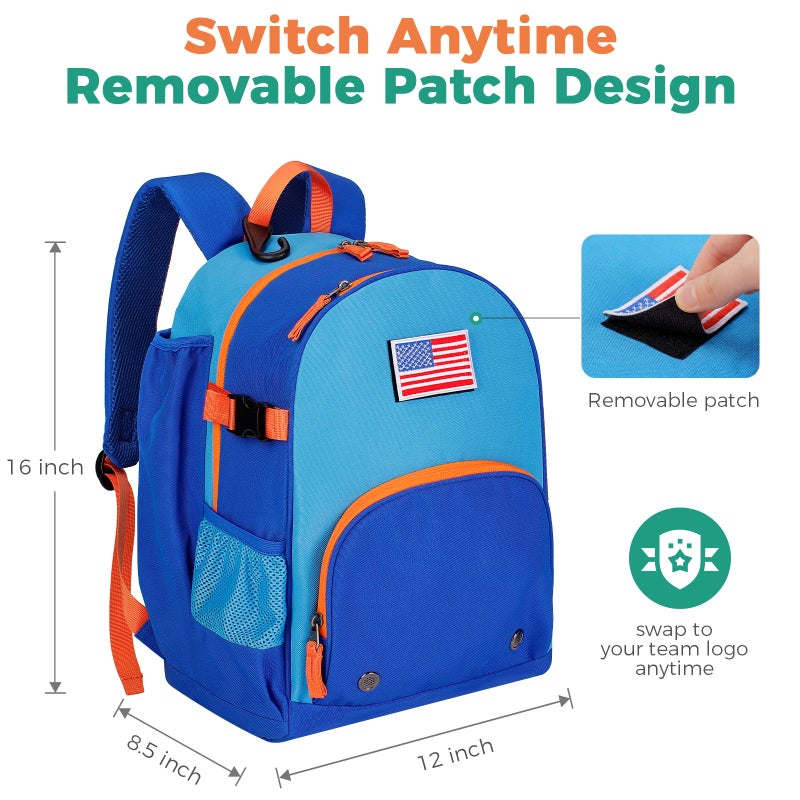 Choco Mocha TBall Bag for Girls Toddler Baseball Bag, Kids Baseball & Softball Backpack with Bat Holder, Cheetah-Purple - Image 3