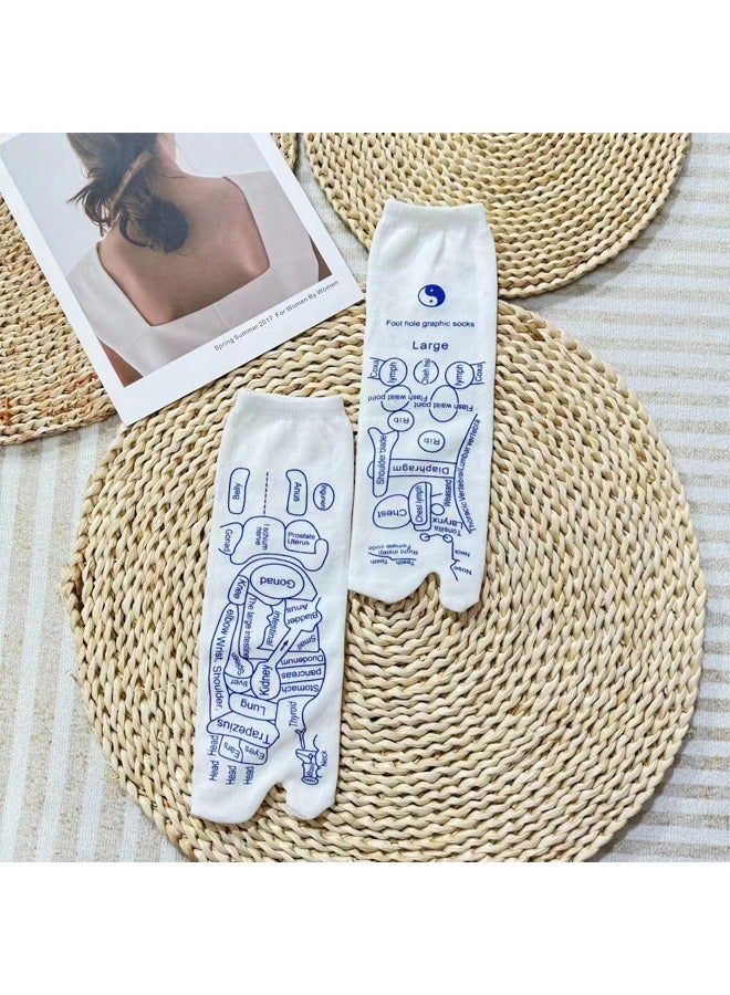 الجوارب النسائية للتدليك بالوخز بالإبر الصينية للنساء جوارب الوخز بالإبر الصينية جوارب مخطط الجوارب الإنجليزية جوارب مخطط نقاط الوخز بالإبر الصينية للقدم - Image 1