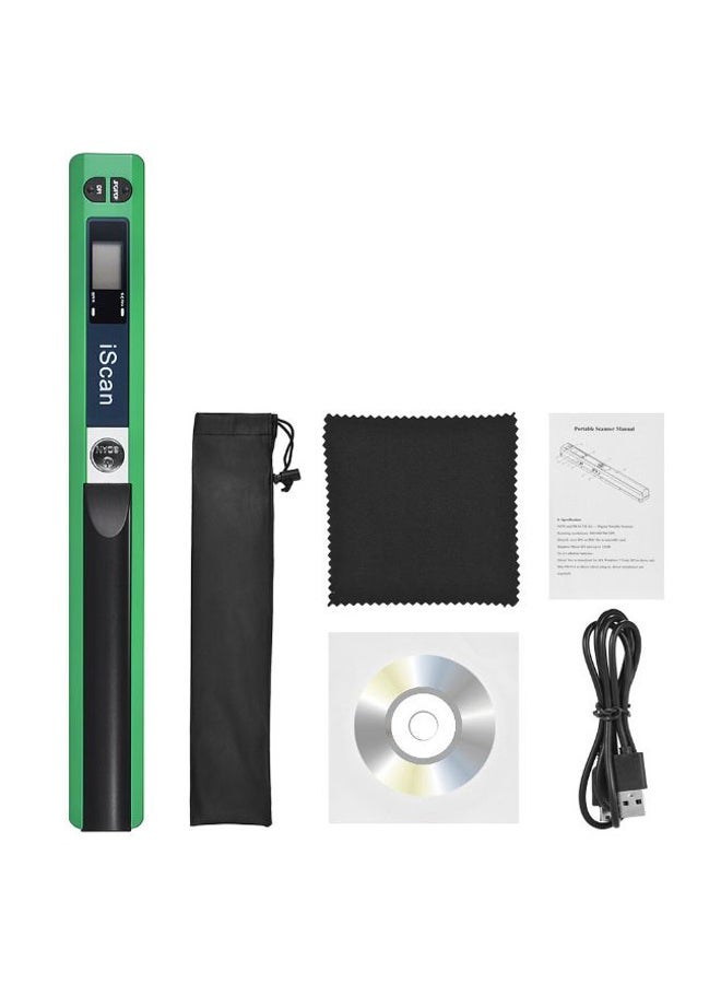 NIBEMINENT Portable Handheld Wand Wireless Scanner Green/Black