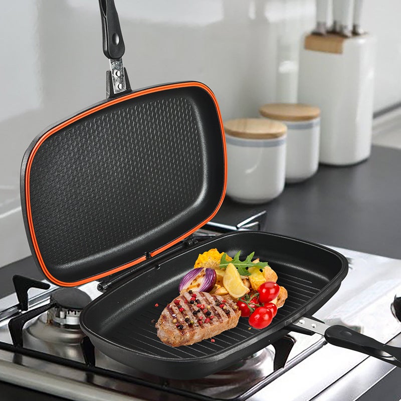 Mbh RoyalDissini Double-Sided Non-Stick Frying Pan - Creative Cooking Tool for Steak, Dumplings &  More - Image 3