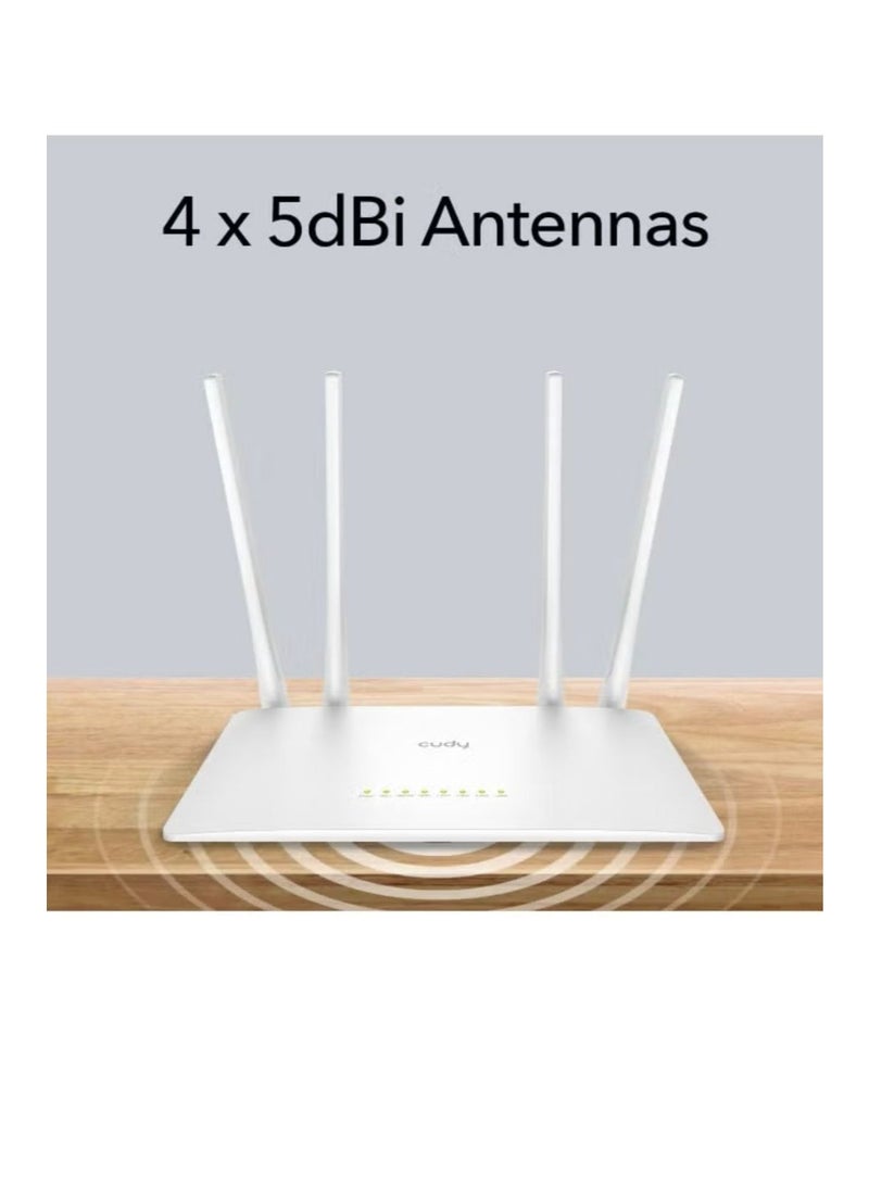 cudy Kodi AC1200 Smart WiFi Extender, WiFi Extender, Access Point, WISP, Dual Band 5GHz, 10/100Mbps LAN, 4x5dBi Antennas, VPN, Guest WiFi, AP Mode, WR1200 - Image 2