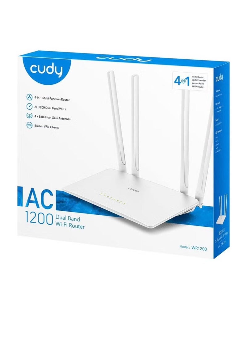 cudy Kodi AC1200 Smart WiFi Extender, WiFi Extender, Access Point, WISP, Dual Band 5GHz, 10/100Mbps LAN, 4x5dBi Antennas, VPN, Guest WiFi, AP Mode, WR1200 - Image 5