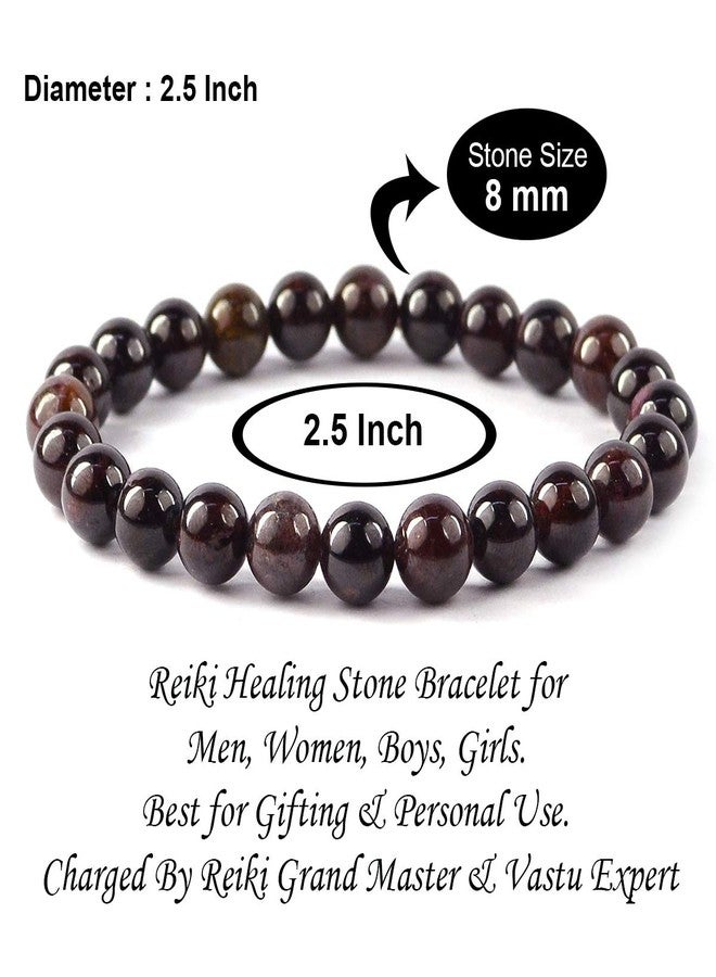 Crystu Natural Certified Garnet Bracelet Crystal Stone 8mm Beads Bracelet Round Shape (Color : Red) - Image 3
