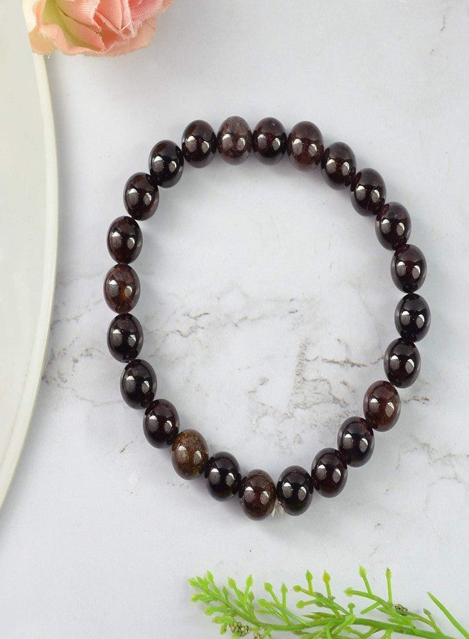 Crystu Natural Certified Garnet Bracelet Crystal Stone 8mm Beads Bracelet Round Shape (Color : Red) - Image 4
