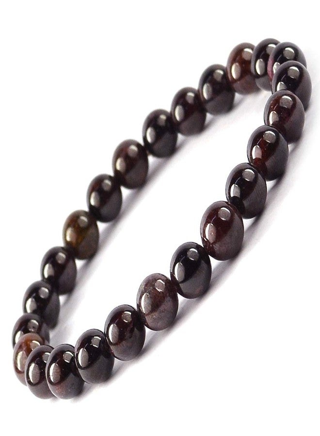 Crystu Natural Certified Garnet Bracelet Crystal Stone 8mm Beads Bracelet Round Shape (Color : Red) - Image 5