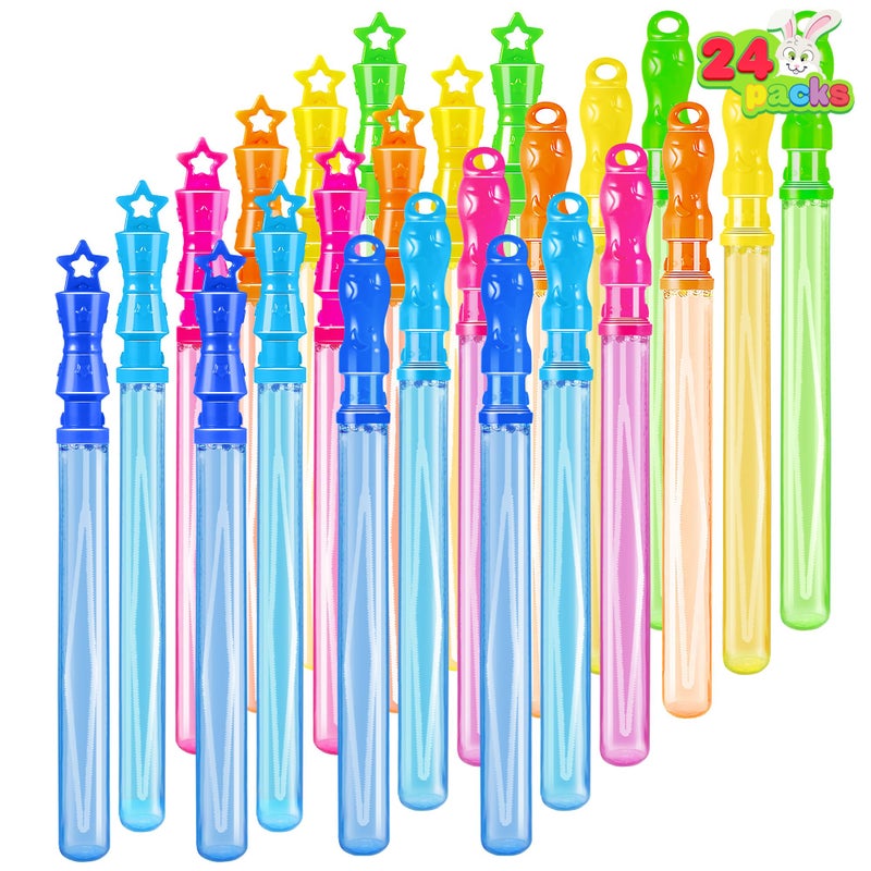 JOYIN 24 Pack 1425 Bubble Wands Assortment 6 Colors Giant Bubble Wands Party Favors Kids Summer Toys Outdoor Play Toys Games Christmas Birthday Party - Image 2