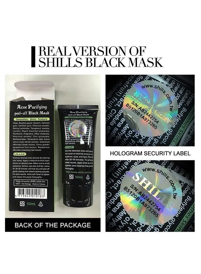 Shills Blackhead Remover, Pore Control, Skin Cleansing, Purifying Bamboo Charcoal, Peel Off Black Mask,1 Bottle(1.69 fl. oz) - Image 4